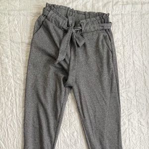 Plaid Trouser Pants with Bow